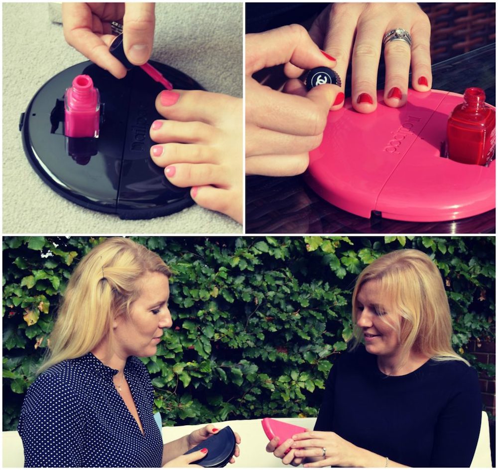 Pink Black Nailpad helps manicure and pedicure at home or on the go