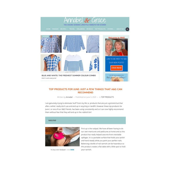 Annabel and Grace feature Nailpad as top beauty nail product for home manicures and pedicures