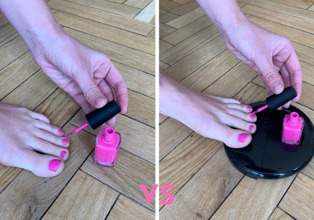 Protect floors, jeans, sofas by using Nailpad for home pedicures and manicures 